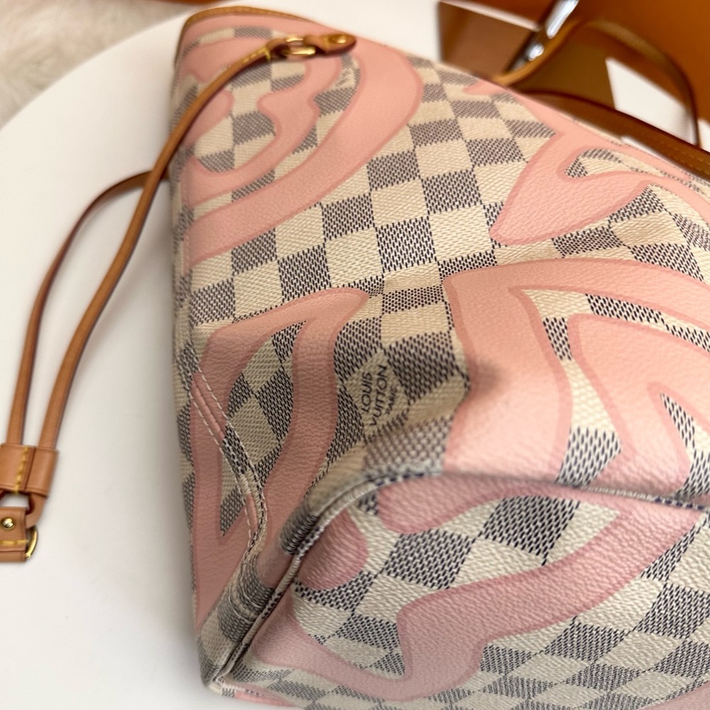 💎✨LIMITED EDITION✨💎 LOUIS VUITTON Neverfull MM Totebag Damier Azur Pink - Picture 7 of 14